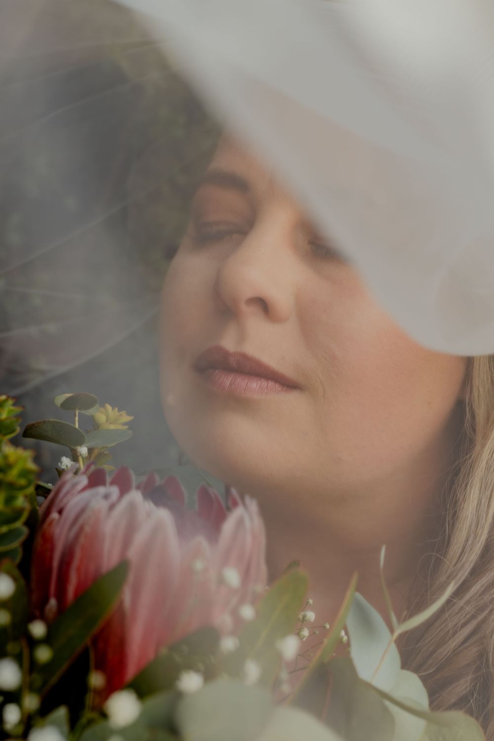 Bride through veil